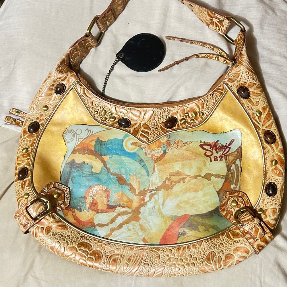 Sharif 1821 ultra rare perfect condition, never used, Gold Shoulder bag